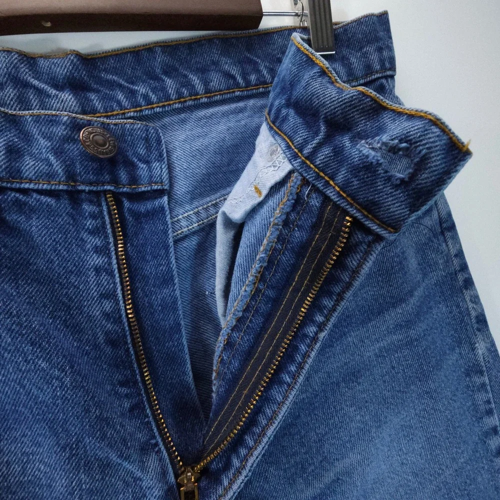 VTG Y2K Levis Jeans Orange Tab Mens 32x25 Blue Straight Leg Denim USA MADE